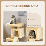 Cat Activity Tree with 2 Houses, 83cm - Cream White - Cat Trees - Purr Wish