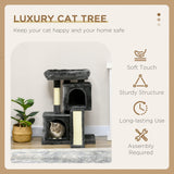 3-Tier Cat Leisure Tree, 83cm - Black - Cat Trees - Purr Wish