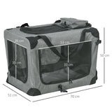 Grey Oxford Fabric Folding Cat Carrier Bag, 70cm