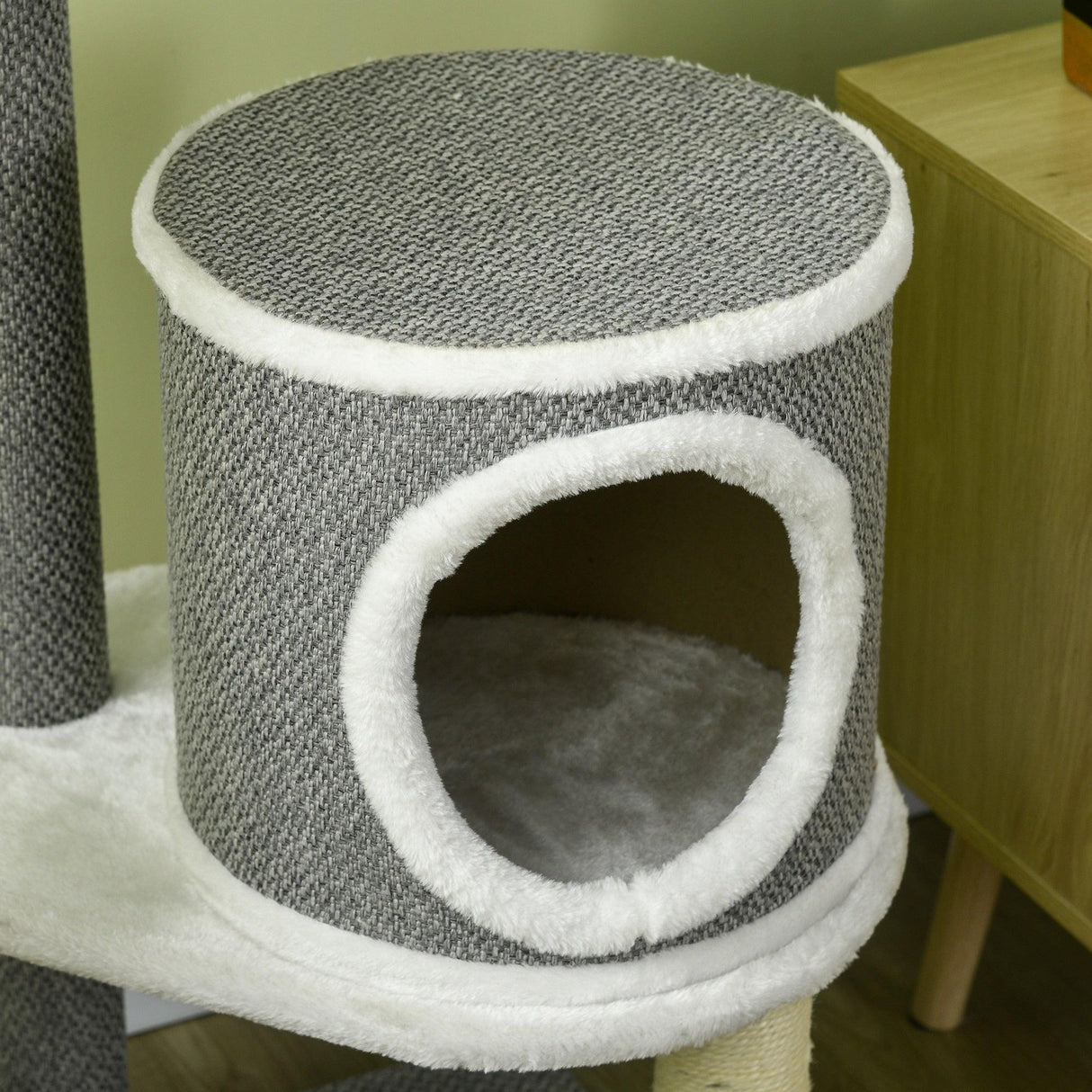 Multi-level Cat Tower with Bed & Toy Ball, 124cm - Grey - Cat Trees - Purr Wish