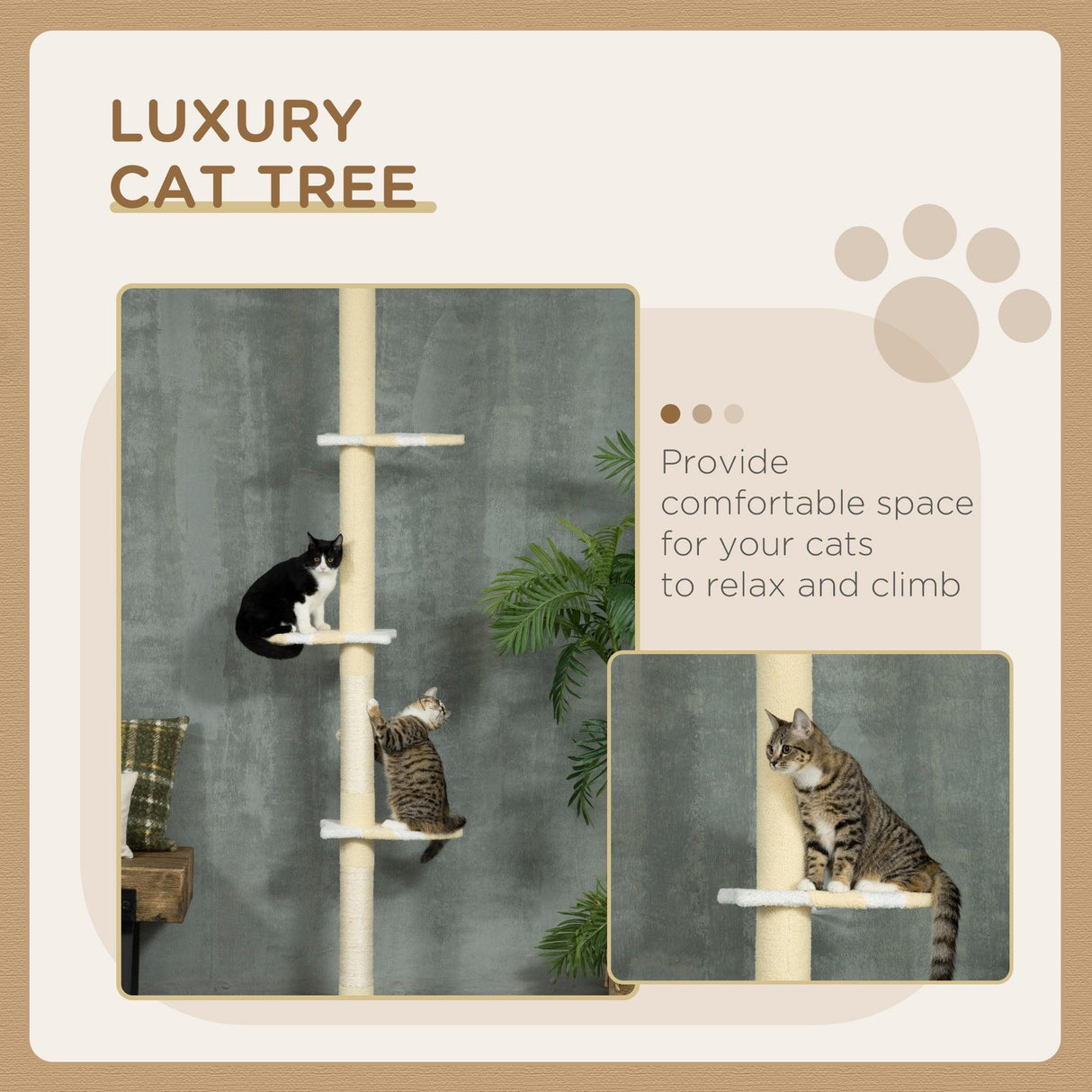 Yellow Cat Tower with Adjustable Height - Cat Trees - Purr Wish