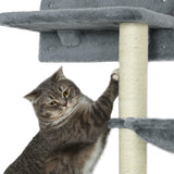 4-Piece Wall-Mounted Cat Shelf Set - Hammock, Platforms, Scratching Post, Grey - Cat Walls - Purr Wish