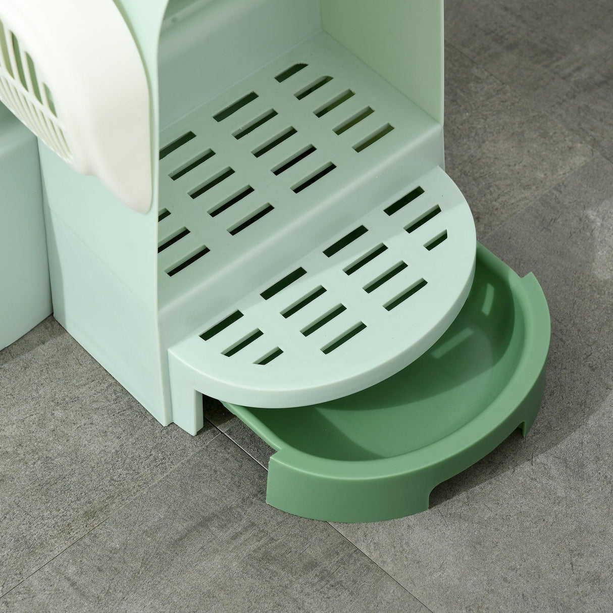 Cat Litter Box with Drawer Pans, Scoop - Green - Cat Litter Trays - Purr Wish