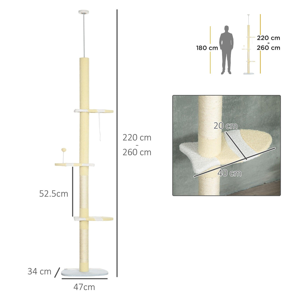 Yellow Cat Tower with Adjustable Height - Cat Trees - Purr Wish