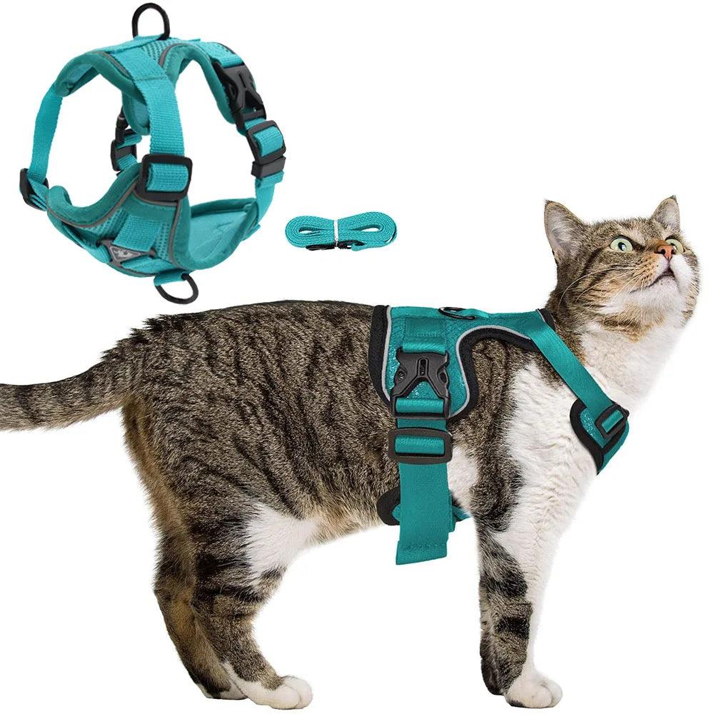 Escape-Proof Cat Harness: Breathable Reflective Leash - Cat Leashes - Purr Wish