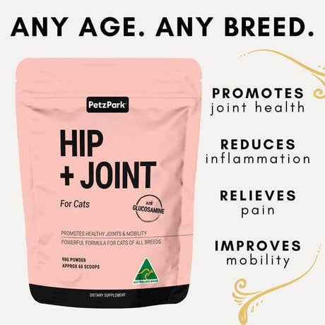 Hip + Joint Supplement for Cats - 60 Scoops - Cat Supplements - Purr Wish