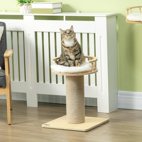 Cat Tower with Jute Scratching Post, 52cm - Natural - Cat Trees - Purr Wish