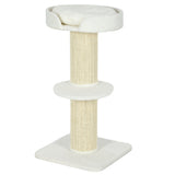 2-Tier Cat Tree with Sherpa Cushion, 91cm - Cream White - Cat Trees - Purr Wish