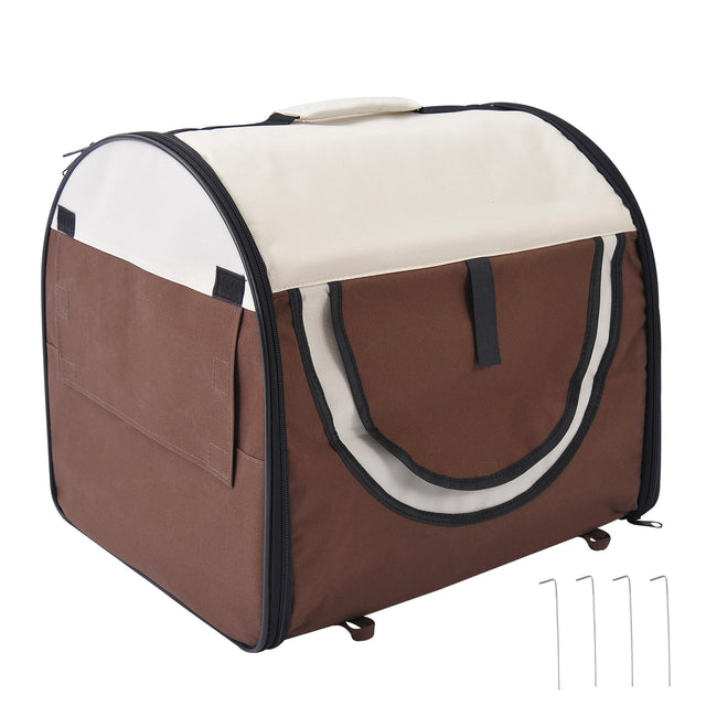 Portable Cat Carrier Folding Bag, Brown 46 x 36 x 41cm