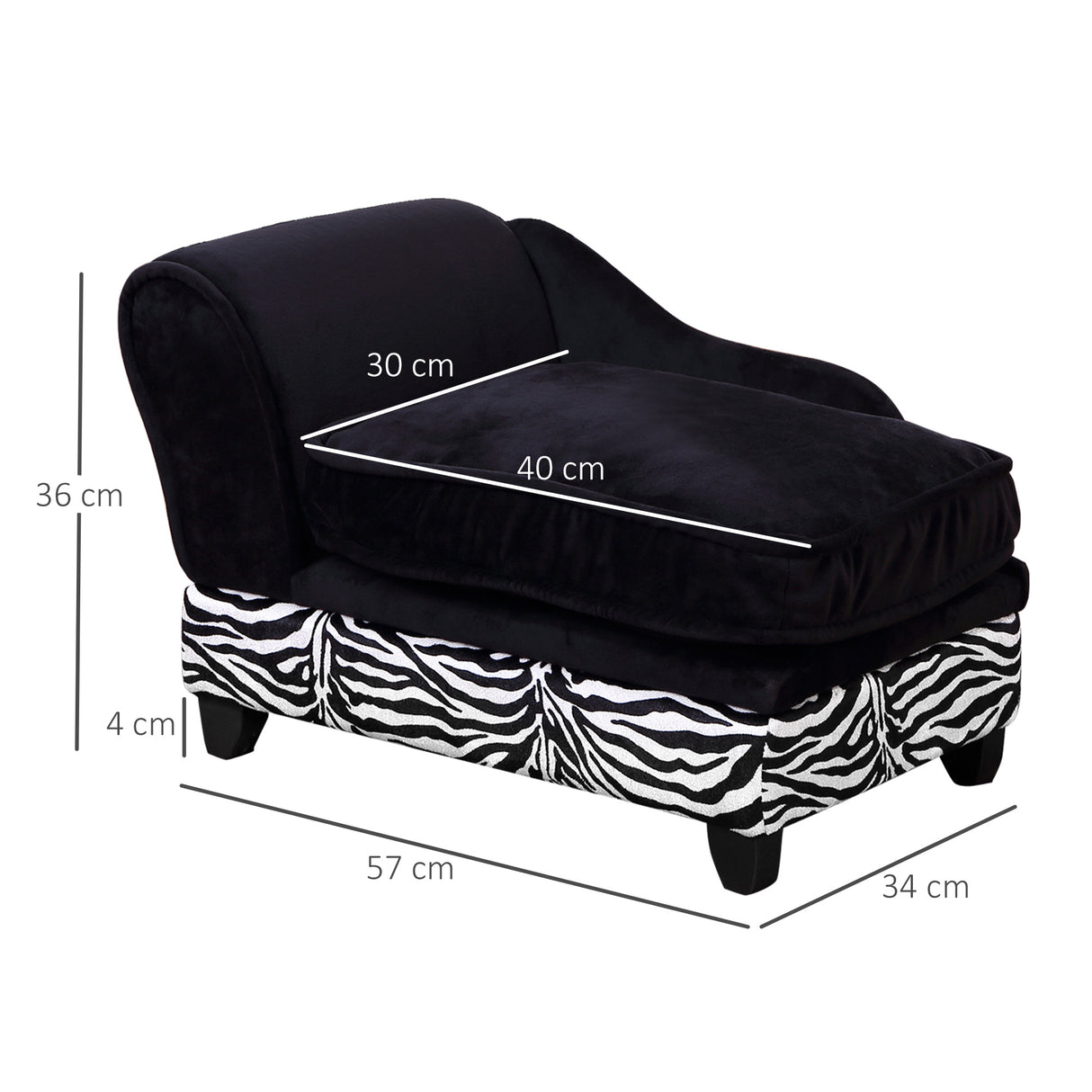 Cat Sofa Bed with Hidden Storage, Removable Cushion, Thick Sponge