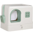 Cat Litter Box with Drawer Pan, Hooded Tray, Deodorants - White - Cat Litter Trays - Purr Wish