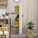 4-Tier Space-Saving Oak Cat Wall Shelf - Cat Walls - Purr Wish