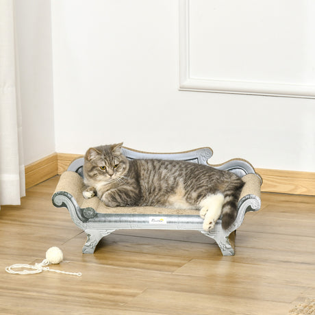 2-in-1 Cat Scratching Board & Lounger Bed with Catnip, 60 x 29 x 26.5cm