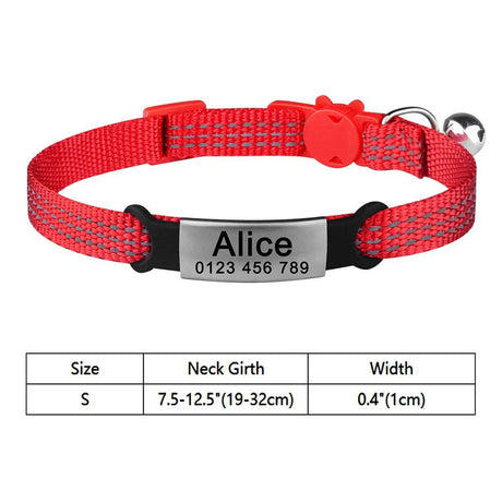 Personalised Nylon Cat Collar with Customised ID - Cat Collars - Purr Wish