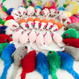 Catnip Mouse Toys with Rattle - Fun Faux Fur Cat Mice - Mouse Cat Toys - Purr Wish