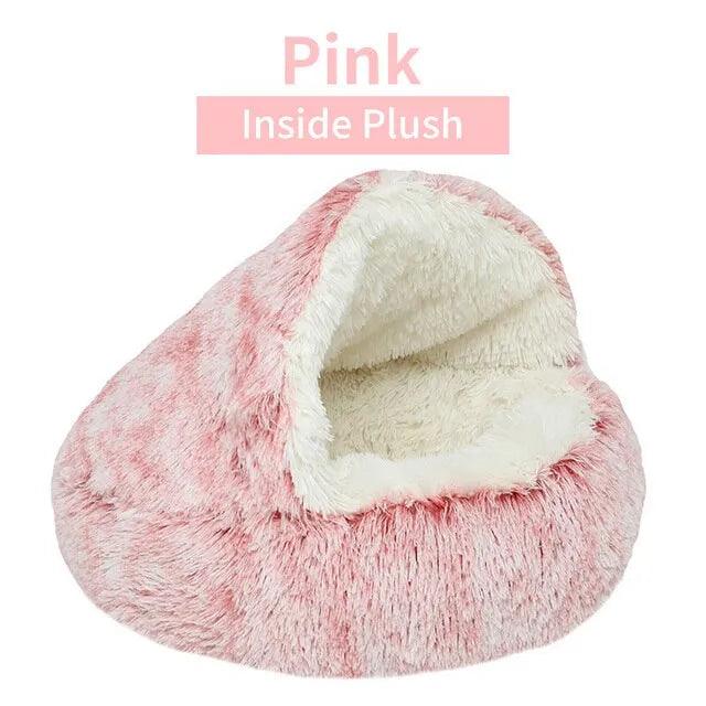 Soft Plush Cat Bed: Round 2-in-1 Sleeping Cave for Cats - Cat Beds - Purr Wish