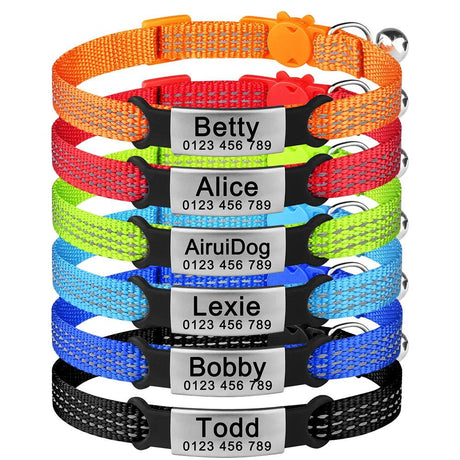 Personalised Nylon Cat Collar with Customised ID - Cat Collars - Purr Wish