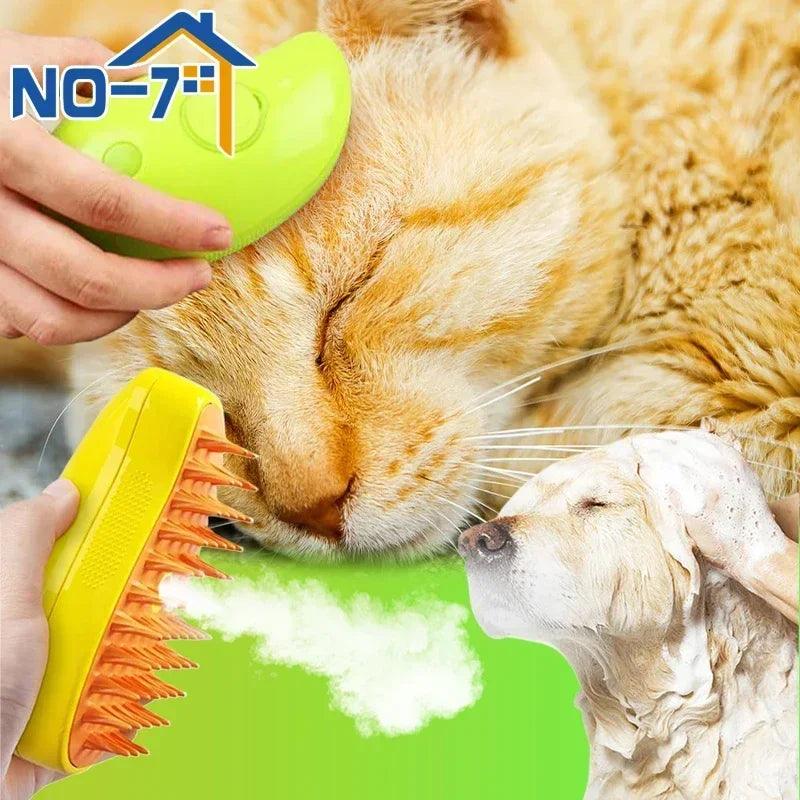 Steamy Electric Cat Brush: Soft Silicone Grooming Comb - Cat Brushes and Combs - Purr Wish