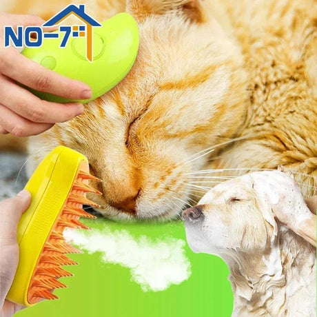 Steamy Electric Cat Brush: Soft Silicone Grooming Comb - Cat Brushes and Combs - Purr Wish