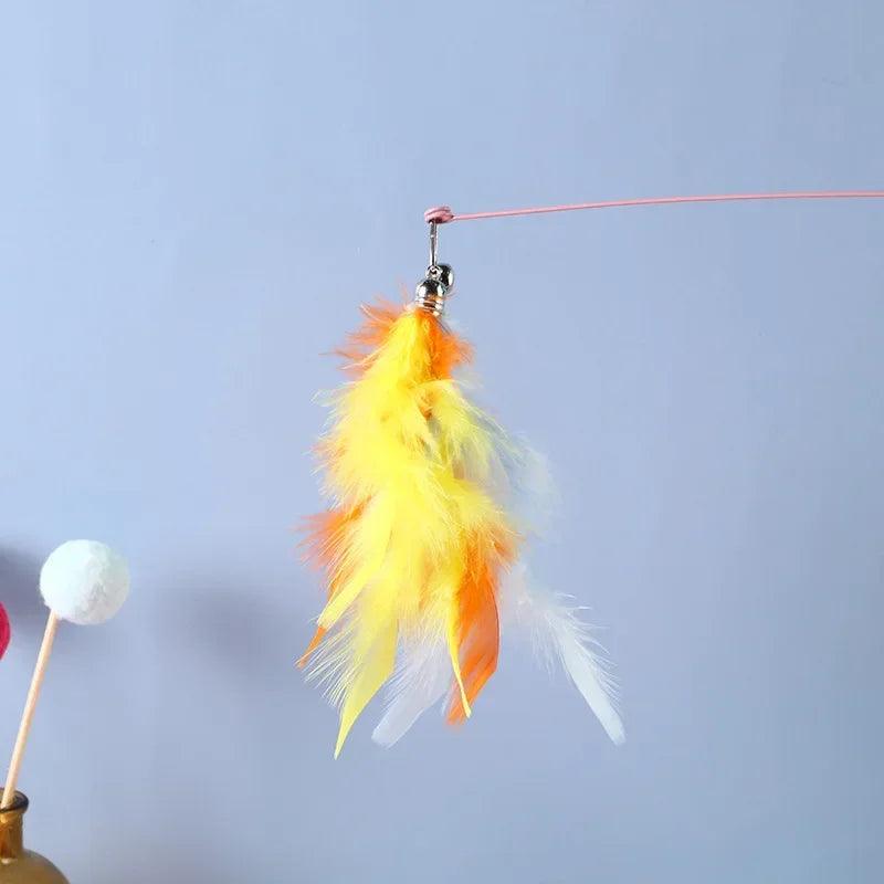 Feathers Cat Wand Toy: Pole & Attachments - Cat Wand Toys - Purr Wish