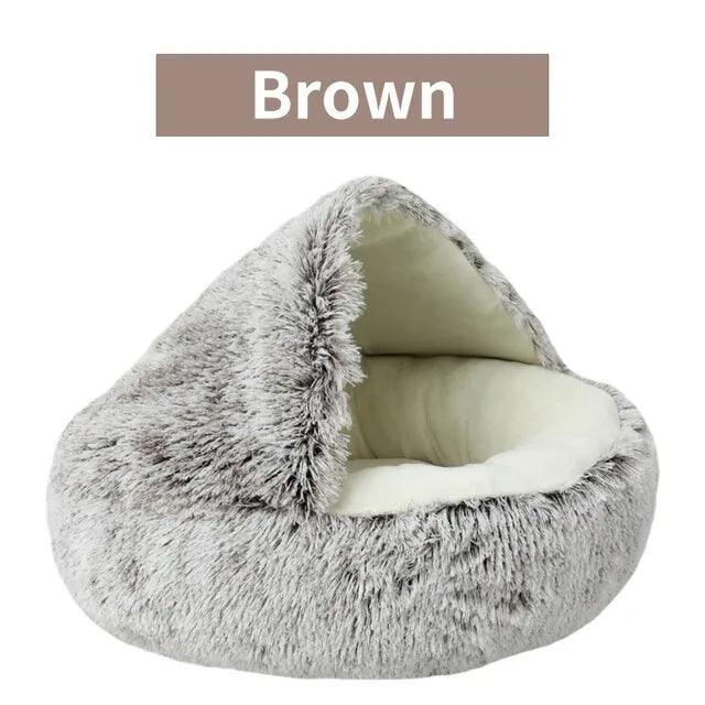 Soft Plush Cat Bed: Round 2-in-1 Sleeping Cave for Cats - Cat Beds - Purr Wish