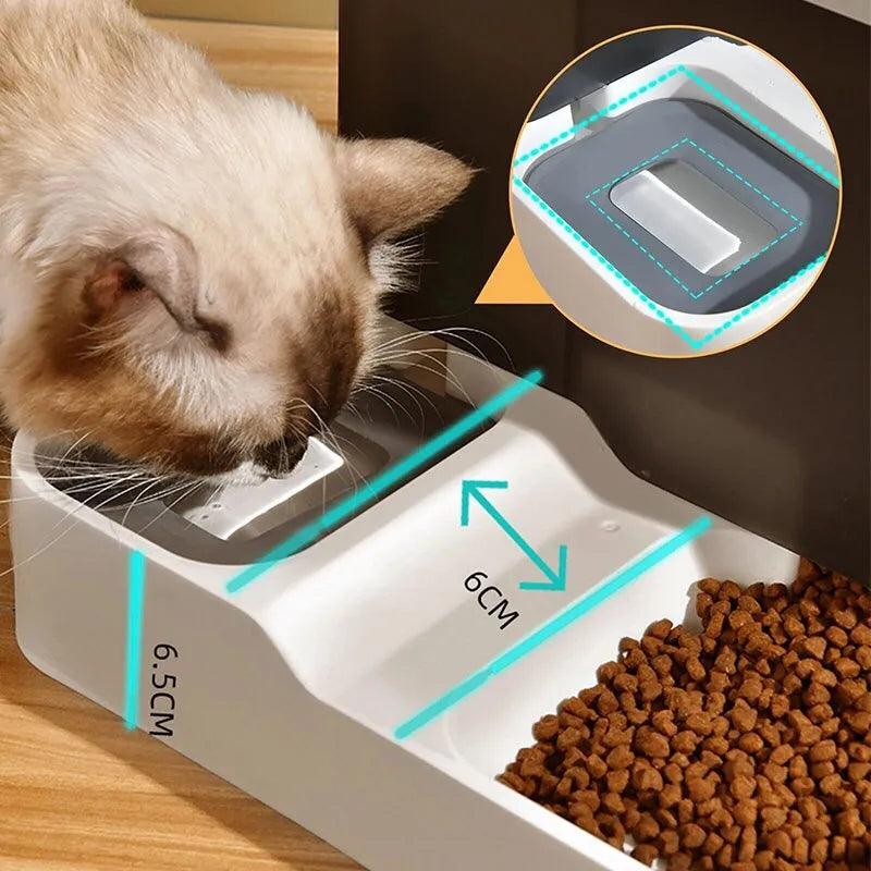 Automatic Cat Food Dispenser: Large Capacity Water / Dry Food Bowl - Cat Bowls & Feeders - Purr Wish