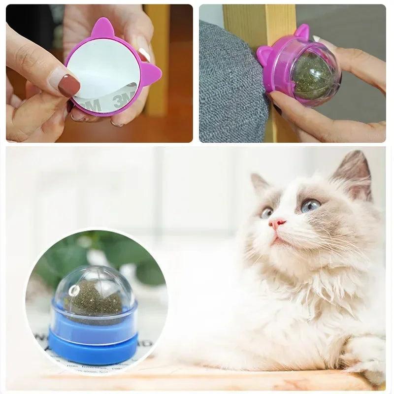 Rotatable Catnip Wall Ball for Cats - Catnip Toys - Purr Wish