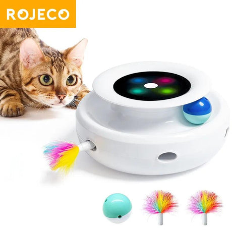 Smart Cat Toy 2-in-1 - Feather & Ball Set with 5 Modes - Interactive Cat Toys - Purr Wish