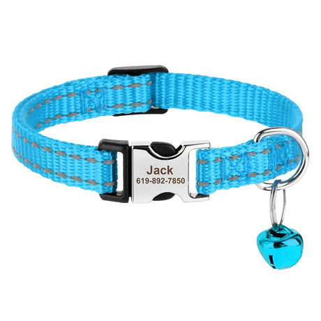 Personalised Adjustable Cat Collar with Engraved ID - Cat Collars - Purr Wish