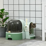 Cat Litter Box with Drawer Pans, Scoop - Green - Cat Litter Trays - Purr Wish