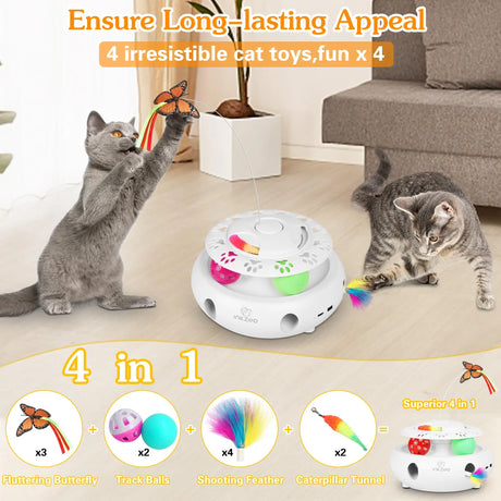 Interactive 4-in-1 Cat Toy - Whack-A-Mole with USB Charging