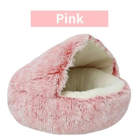 Soft Plush Cat Bed: Round 2-in-1 Sleeping Cave for Cats - Cat Beds - Purr Wish