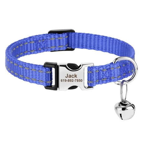 Personalised Adjustable Cat Collar with Engraved ID - Cat Collars - Purr Wish