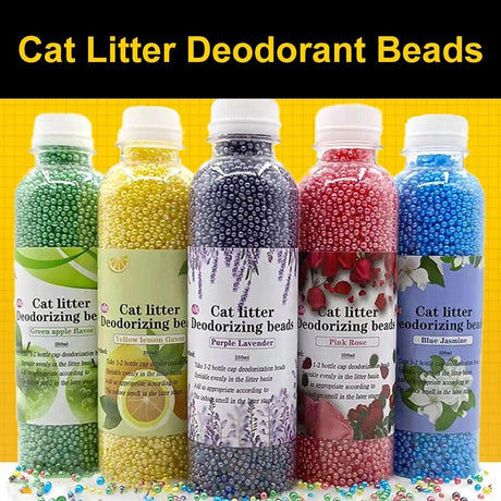 Odour-Free Litter: 250ml Deodorant Beads for Cat Toilets - Cat Litter Trays - Purr Wish