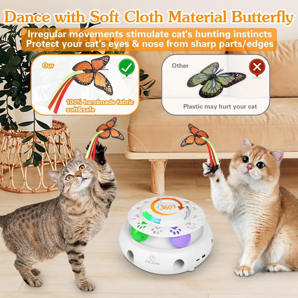 Interactive 4-in-1 Cat Toy - Whack-A-Mole with USB Charging