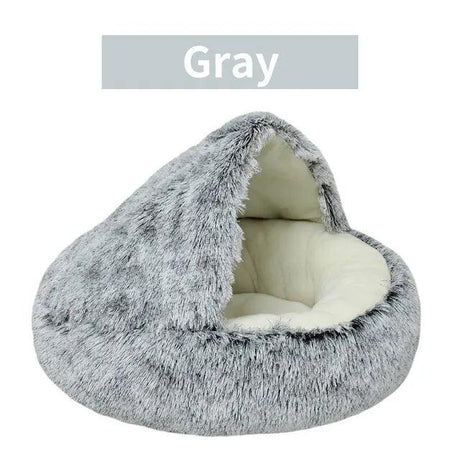 Soft Plush Cat Bed: Round 2-in-1 Sleeping Cave for Cats - Cat Beds - Purr Wish