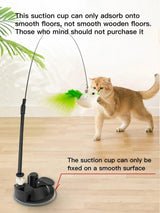 Suction Wand Cat Toy with Feathered Bird & Long Rod - Cat Wand Toys - Purr Wish