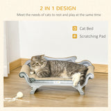 2-in-1 Cat Scratching Board & Lounger Bed with Catnip, 60 x 29 x 26.5cm