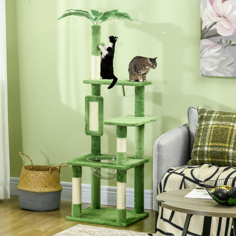 Multi-level Cat Tree Tower with Platforms, 142cm - Green - Cat Trees - Purr Wish