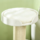 2-Tier Cat Tree with Sherpa Cushion, 91cm - Cream White - Cat Trees - Purr Wish