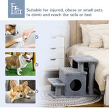 Adjustable Cat Stairs for Bed with Cat House, 66H x 60L x 40Wcm - Grey