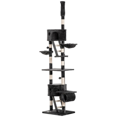 Adjustable Height Cat Tree, 240-260cm - Dark Grey - Cat Trees - Purr Wish