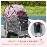 3-in-1 Cat Stroller - Carrier with Universal Wheel & Rain Cover - Pink & Black - Cat Carriers & Strollers - Purr Wish