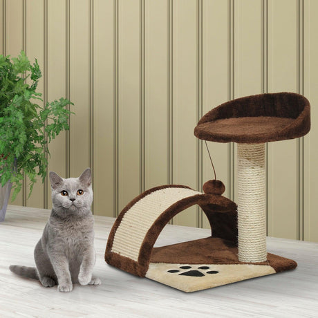 Cat Tree with Perch & Scratching Post - Brown - Cat Trees - Purr Wish