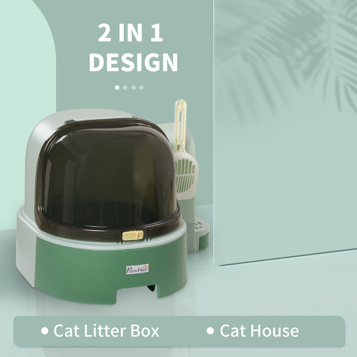 Cat Litter Box with Drawer Pans, Scoop - Green - Cat Litter Trays - Purr Wish