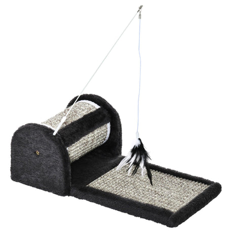 Cat Scratching Pad with Roller Toy, 16H cm - Grey - Cat Scratchers - Purr Wish