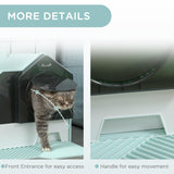 Light Blue Hooded Cat Litter Tray with Scoop - Cat Litter Trays - Purr Wish