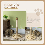 Interactive Natural Cat Tree with Ball Toy, 56cm - Natural Finish - Cat Trees - Purr Wish