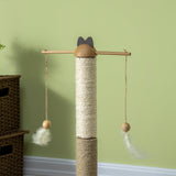 Interactive Natural Cat Tree with Ball Toy, 56cm - Natural Finish - Cat Trees - Purr Wish