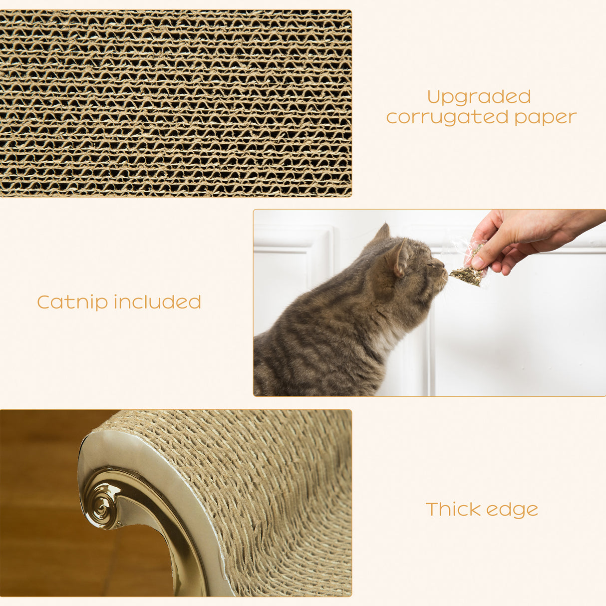 Brown Corrugated Cat Scratching Pad